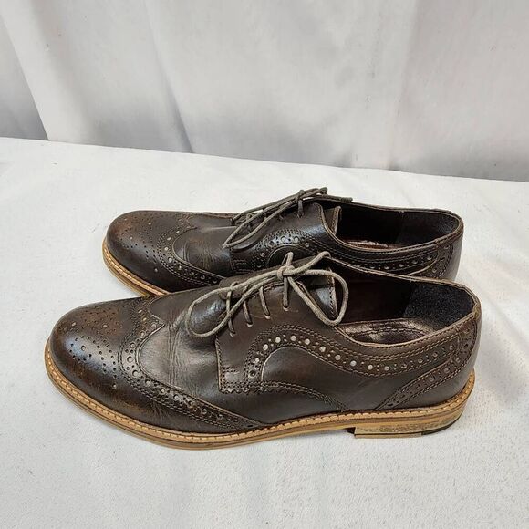 Red Tape Mens 10 Brown Leather Stitch Down Oxford Dress Shoes, Business Professi - Picture 9 of 12